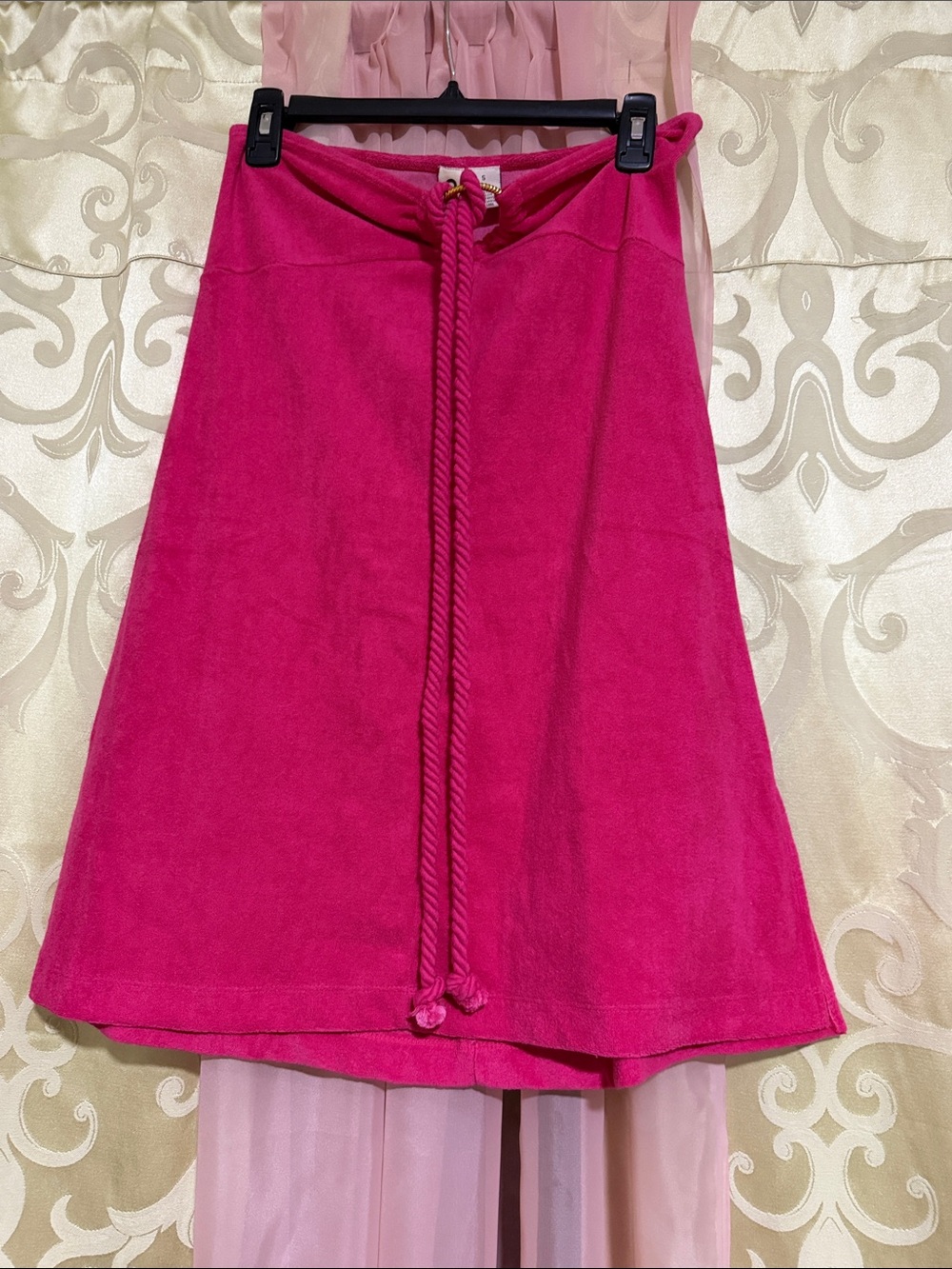 Women's Fuchsia Beach  Cover A-Line Dress with Rope Tie